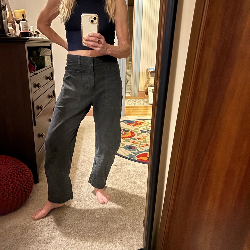 Nili Lotan Dark Gray Barrel Leg Jeans